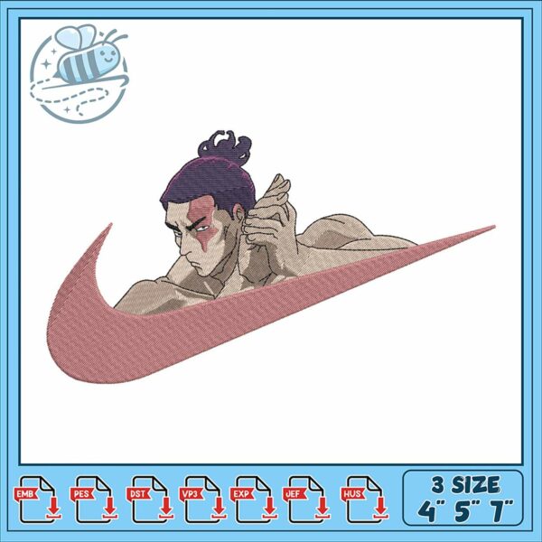 Stylish Embroidery Design with Dynamic Figure Art