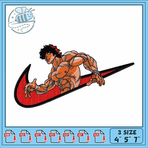 Stylish Muscle Man Embroidery Design for Apparel