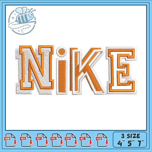 Stylish Nike Embroidery Design Three Sizes Available