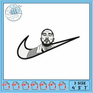 Stylish Nike Embroidery Design in Three Sizes