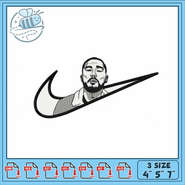 Stylish Nike Embroidery Design in Three Sizes