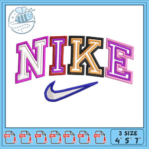 Stylish Nike Embroidery Design in Three Sizes Available