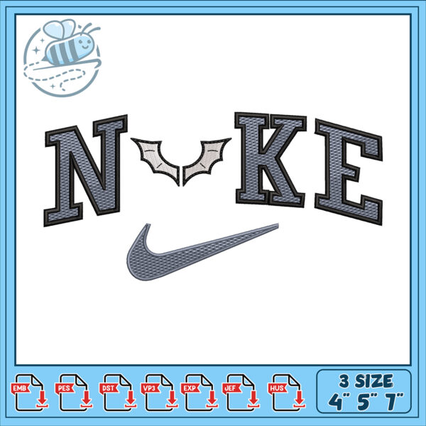 Stylish Nike Inspired Embroidery Design in Three Sizes