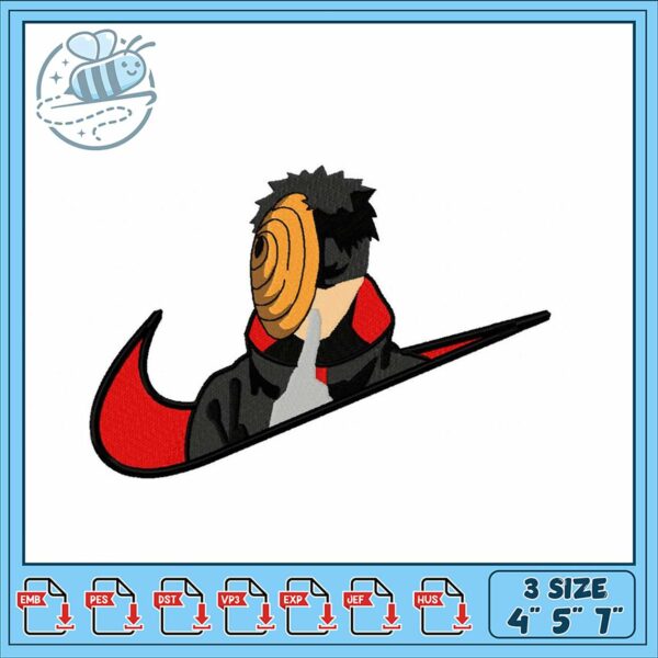 Stylish Ninja Embroidery Design for Apparel 4×5 7