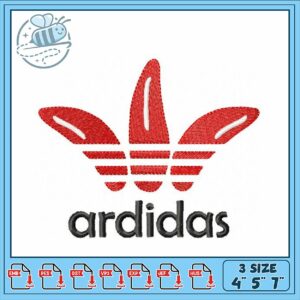 Stylish Red Embroidery Design for Apparel Use