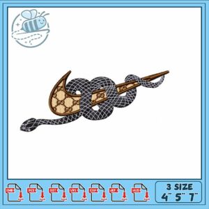 Stylish Snake Embroidery Design for Clothing Use