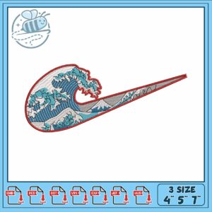 Stylish Wave Embroidery Design for All Projects