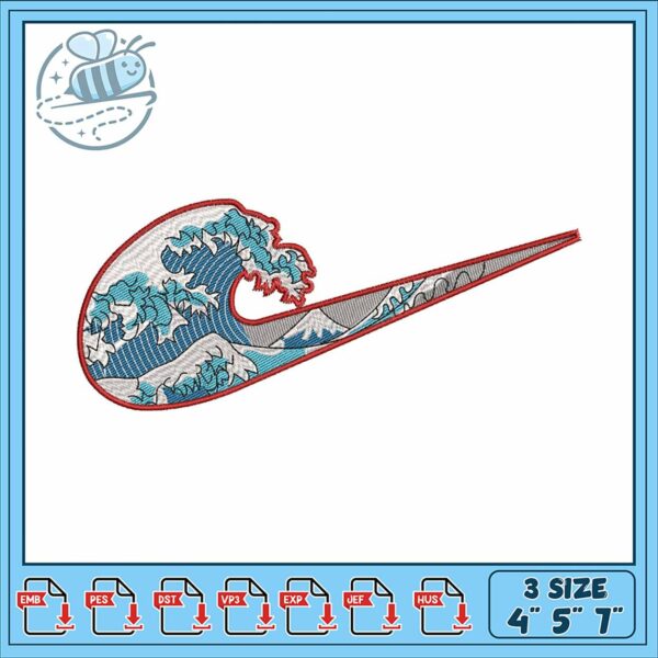 Stylish Wave Embroidery Design for All Projects