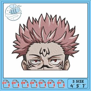 Sukuna design art peeker embroidery