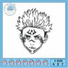 Sukuna rectangle art embroidery, sukuna figure​ embroidery