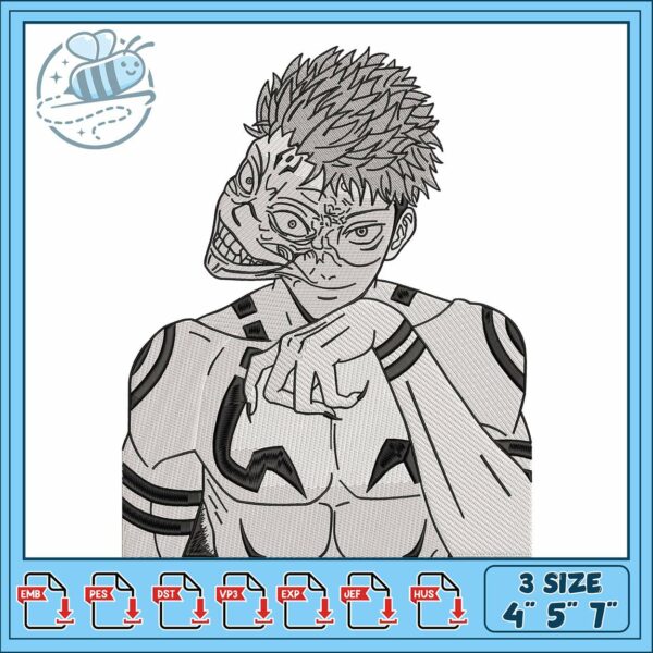 Sukuna in itadori embroidery , sukuna true form​ embroidery