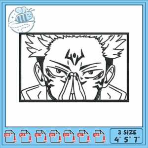 Sukuna jjk box art design embroidery
