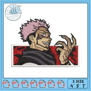 Sukuna red design art embroidery Sukuna red design art embroidery