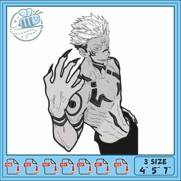 Sukuna ryomen art design embroidery , jujutsu kaisen sukuna​ embroidery