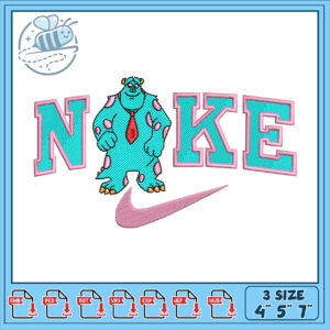 Sulley Nike Embroidery Design 3 Sizes