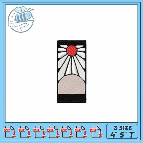 Sunrise Horizon Embroidery Design for Projects