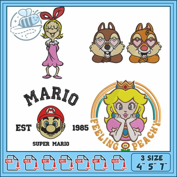 Super Mario Embroidery Bundle for Creative Projects