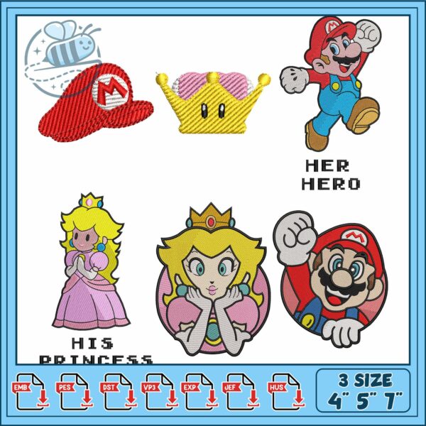 Super Mario Embroidery Bundle for Fun Projects