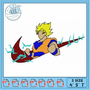 Super Saiyan Embroidery Design Multiple Sizes Available