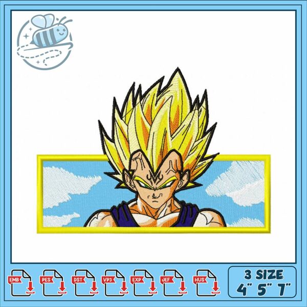 Super Saiyan Embroidery Design for Stitching Art