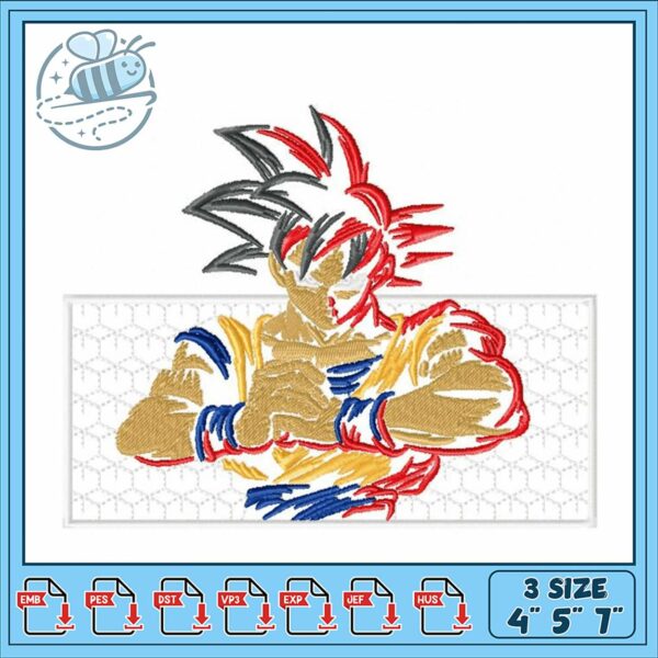 Super Saiyan Embroidery Design for Unique Projects