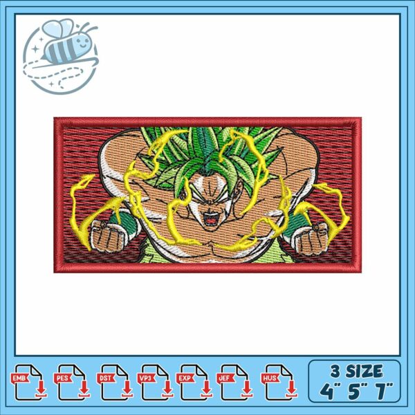 Super broly design art embroidery, broly super saiyan​​ embroidery