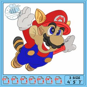 Super mario flying embroidery, super paper mario​ embroidery