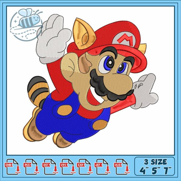 Super mario flying embroidery, super paper mario​ embroidery
