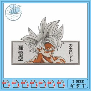 Super saiyan white goku embroidery Super saiyan white goku embroidery