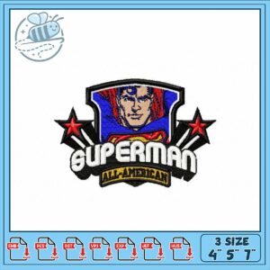 Superman All American Embroidery Design Files Set