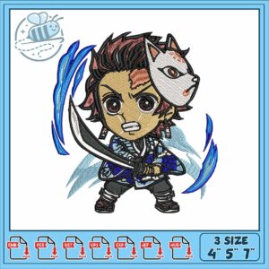 Tanjiro chibi design embroidery