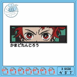Tanjiro face rectangle embroidery