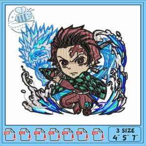 Tanjiro water dragon embroidery