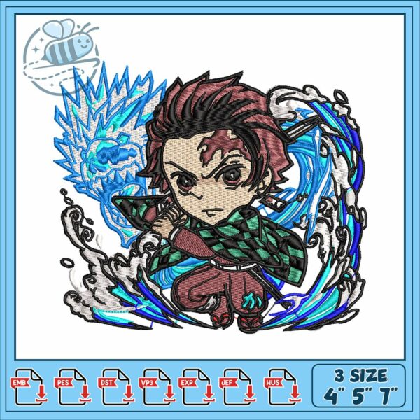 Tanjiro water dragon embroidery, tanjiro costume​ embroidery