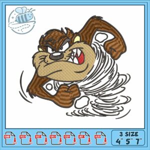 Tasmanian devil embroidery, tasmanian devil cartoon character​ embroidery