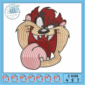 Tasmanian devil face embroidery, hobart tasmania​ embroidery