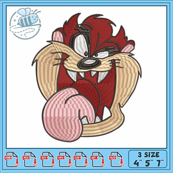 Tasmanian devil face embroidery, hobart tasmania​ embroidery