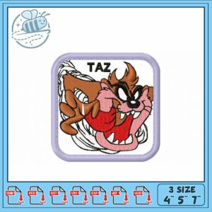 Taz Embroidery Design in Three Sizes for Crafts