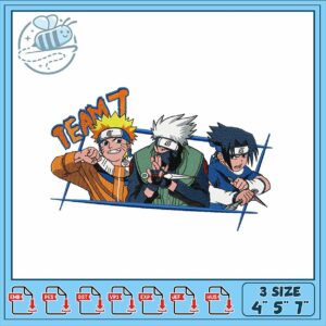 Team 7 Embroidery Design for Anime Lovers 4x5x7