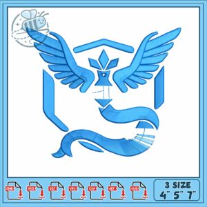 Team mystic logo face embroidery