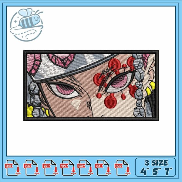 Tengen uzui eye design embroidery, tengen uzui figure​ embroidery