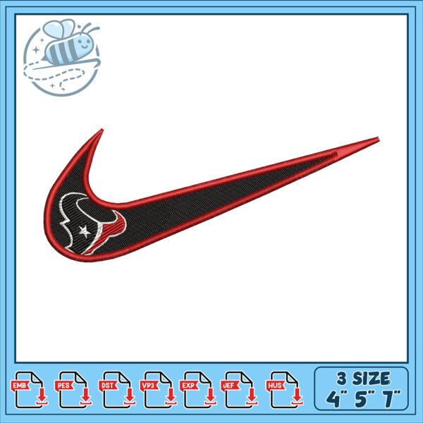 Texans Nike Swoosh Embroidery Design