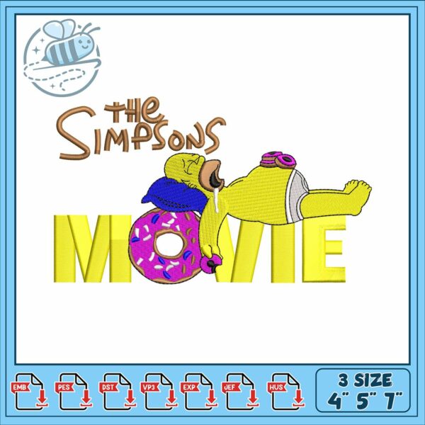 The simpson movie embroidery, the simpsons disney plus​ embroidery