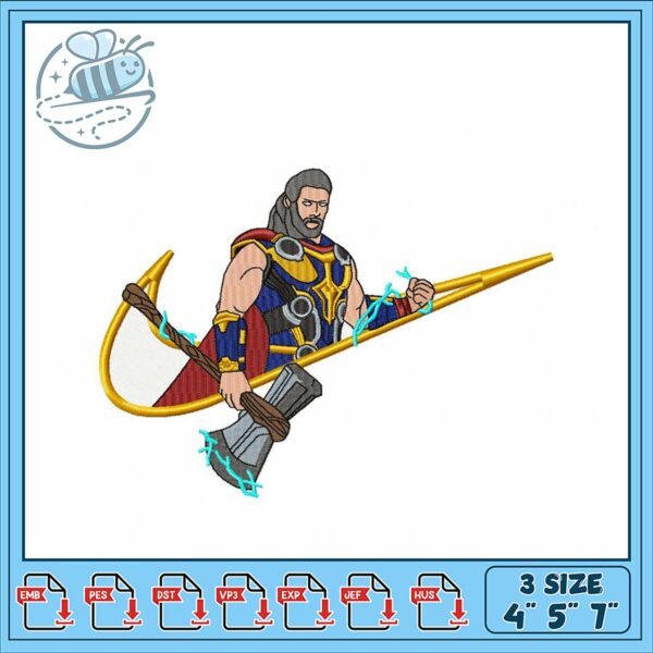 Thor Inspired Embroidery Design for Unique Decor