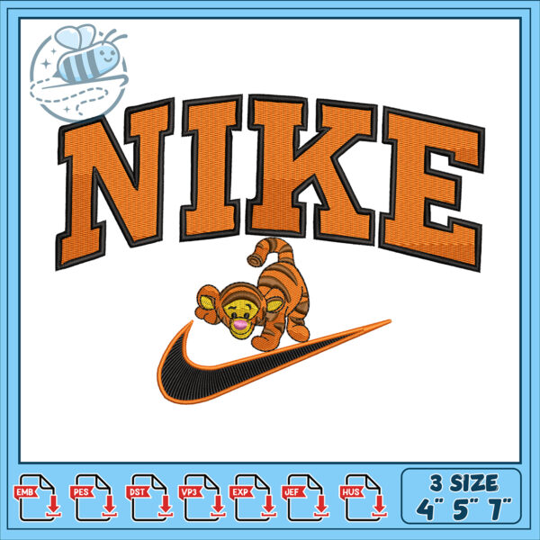 Tigger Nike Embroidery Design