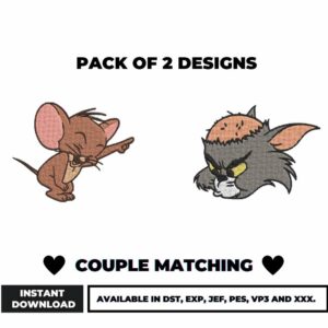 Tom & Jerry Embroidery Couple Bundle