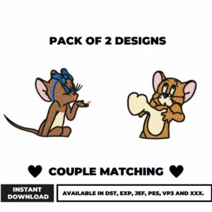 Tom & Jerry Embroidery Couple Pack