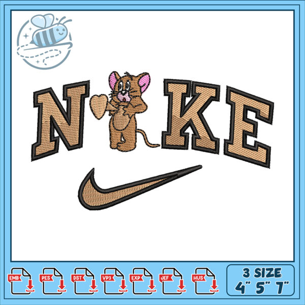 Tom & Jerry Nike Embroidery Design