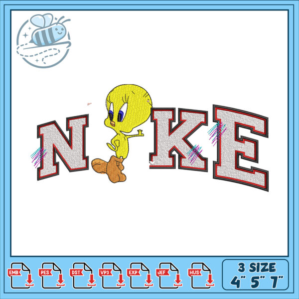 Tweety Bird Nike Embroidery Design