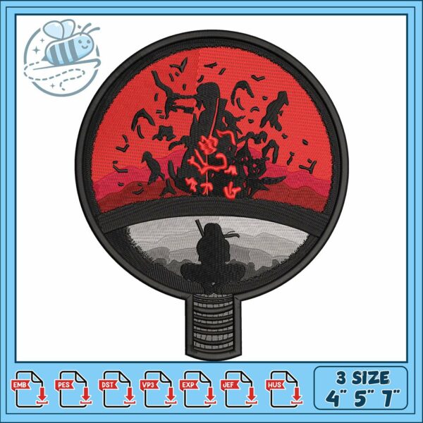 Uchiha itachi logo embroidery , itachi uchiha​​ embroidery